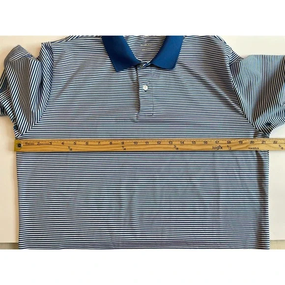 Bonobos Golf Polo Shirt Mens Medium Slim Fit‎ Performance Striped Blue White - Picture 6 of 7